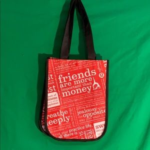 Lululemon red/white graphic tote